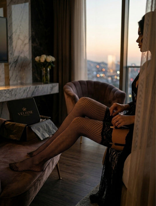 Velisse  — Premium Jartiyerli File Çorap